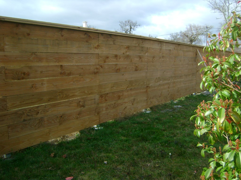 clôture en bois horizontale en Douglas