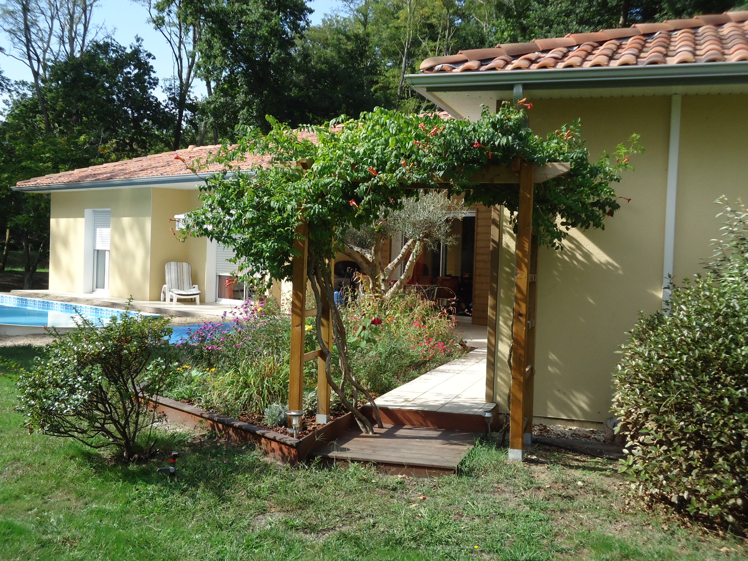 pergola bois landes