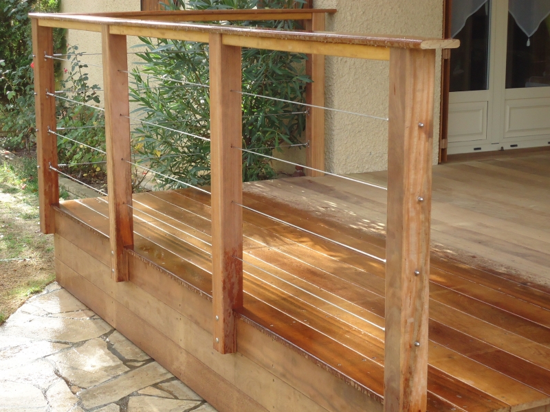 Terrasse bois en ITAUBA avec gardes corps 4