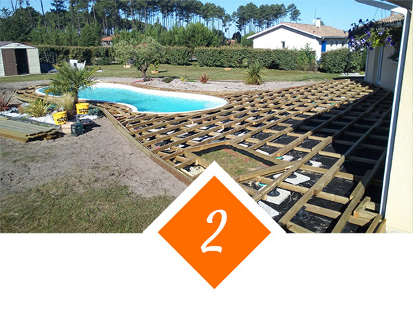 Entreprises de construction de contour de piscine en bois à mimizan et Biscarrosse 40