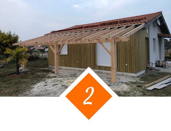 Entreprise de charpentier constructeur ossature bois pour terrasse extérieur à Mimizan 40